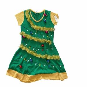 No Boundaries Green and Gold Mini Dress